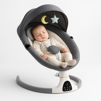 BeeCradle Lux – Elektrische Babywippe & Wiege mit Samtbezug - Beeboune