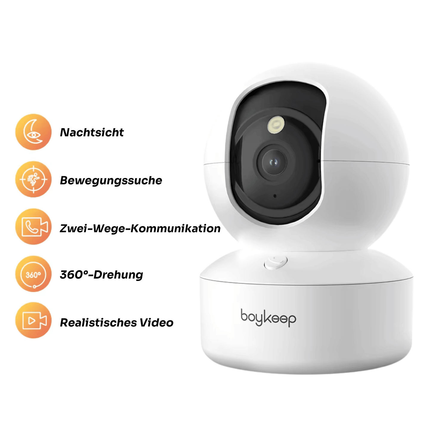 BoyKeep SmartCam 360 – Intelligente Heim- & Haustierkamera mit 3MP & Nachtsicht - Beeboune