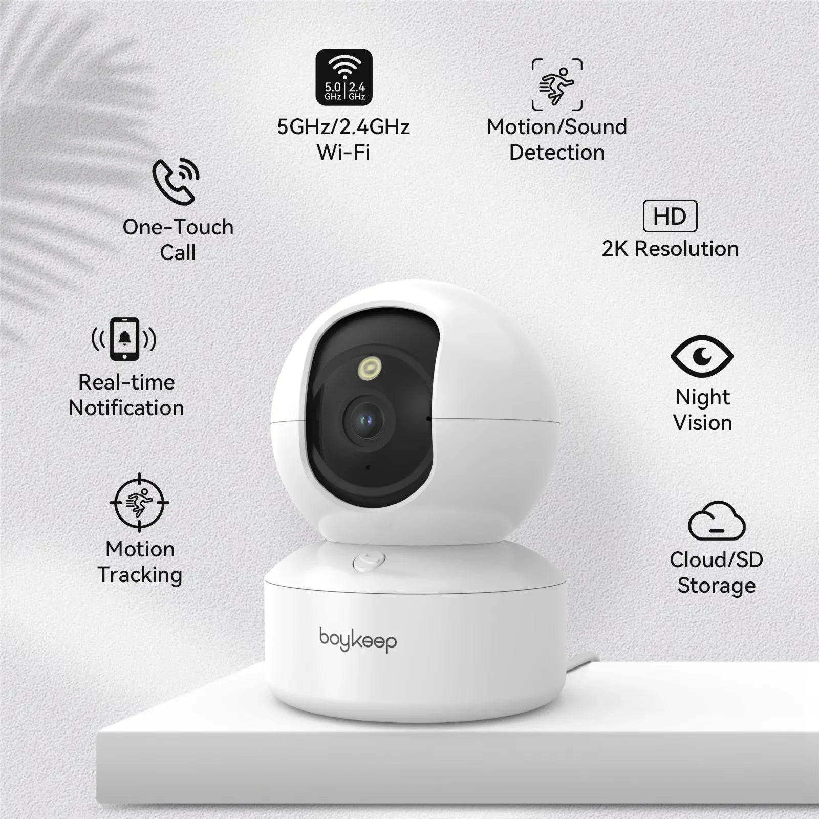 BoyKeep SmartCam 360 – Intelligente Heim- & Haustierkamera mit 3MP & Nachtsicht - Beeboune