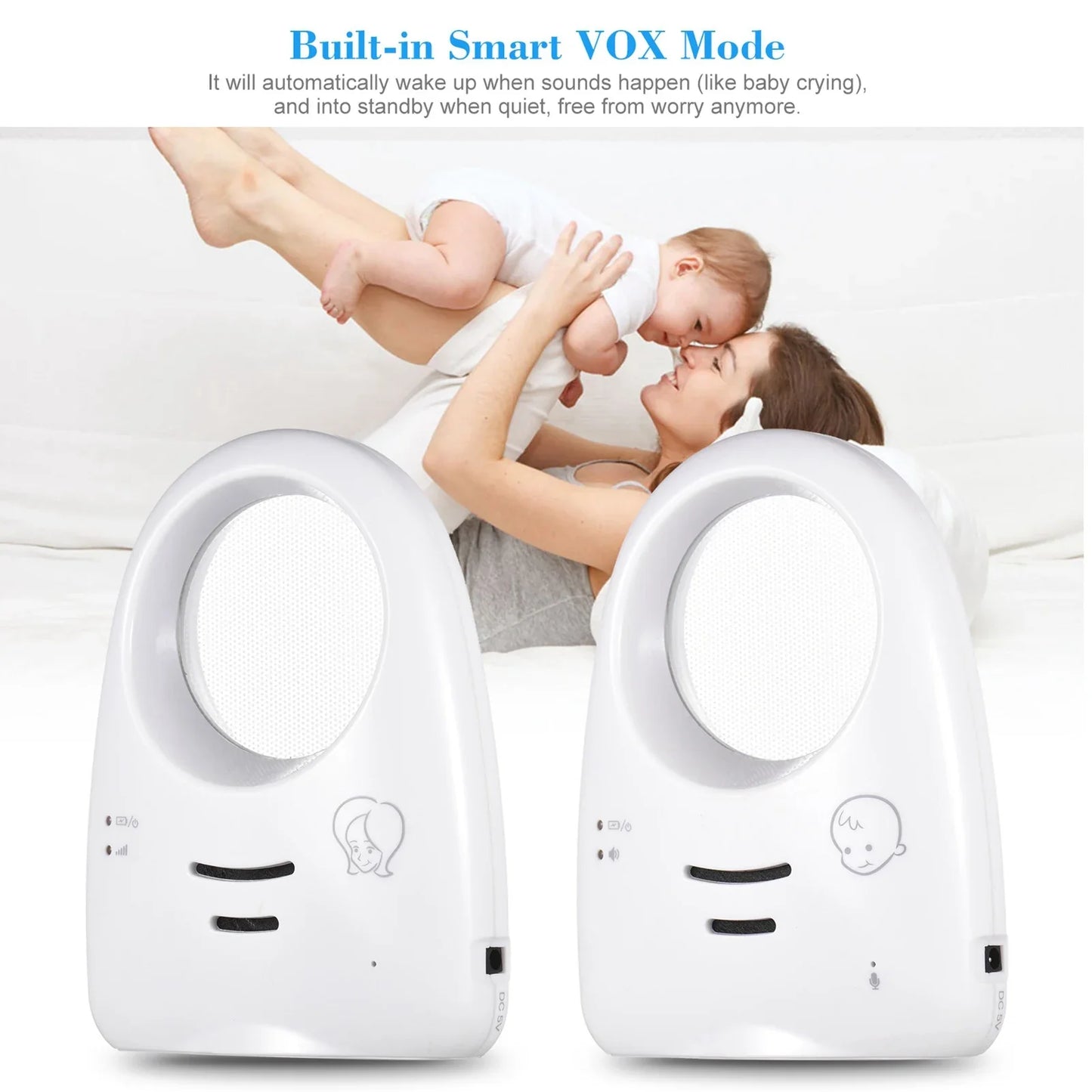 BeeMonitor – Tragbarer Digitaler Audio-Babyphone mit 2,4GHz & Nachtlicht - Beeboune