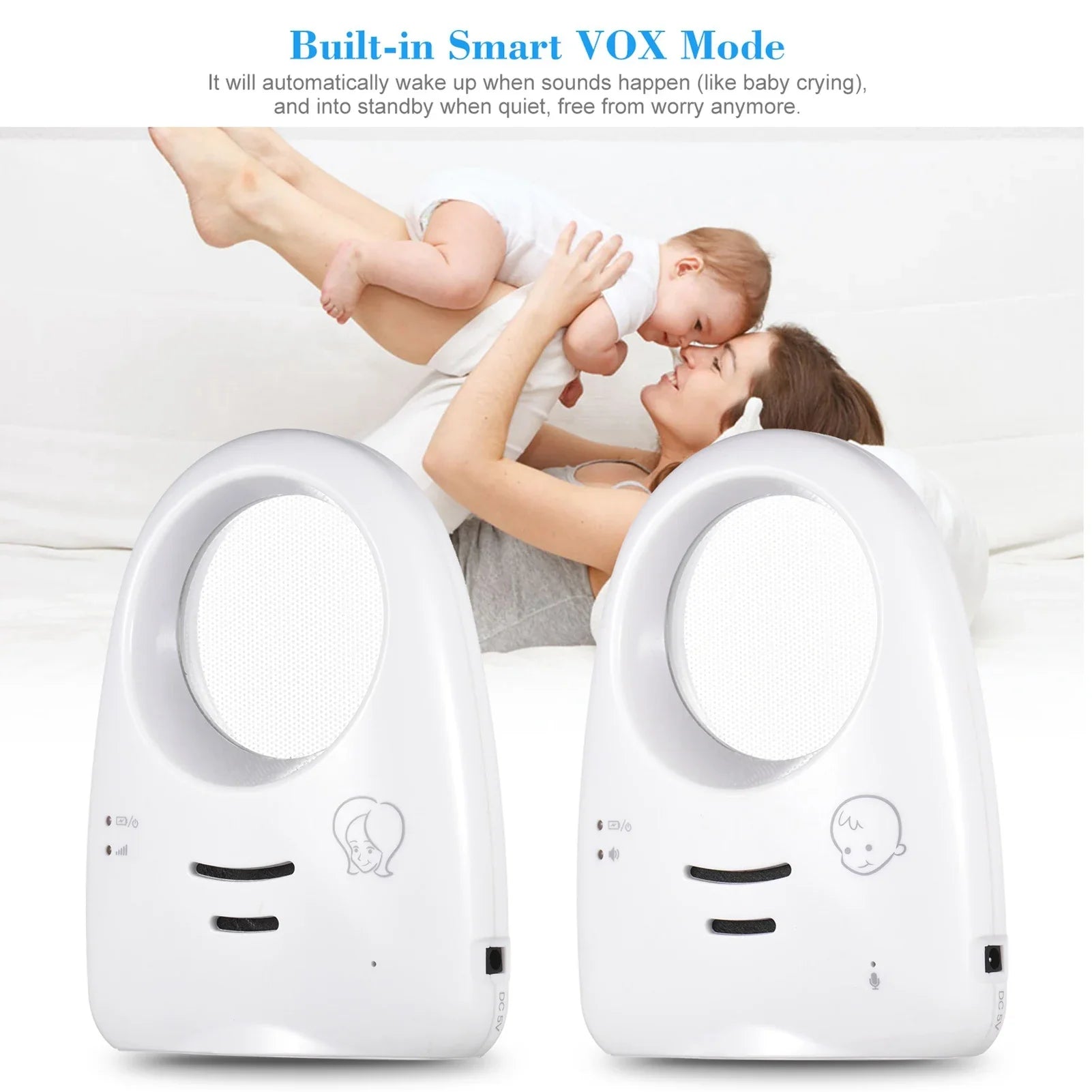 BeeMonitor – Tragbarer Digitaler Audio-Babyphone mit 2,4GHz & Nachtlicht - Beeboune