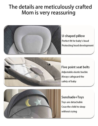 BeeCradle Lux – Elektrische Babywippe & Wiege mit Samtbezug - Beeboune