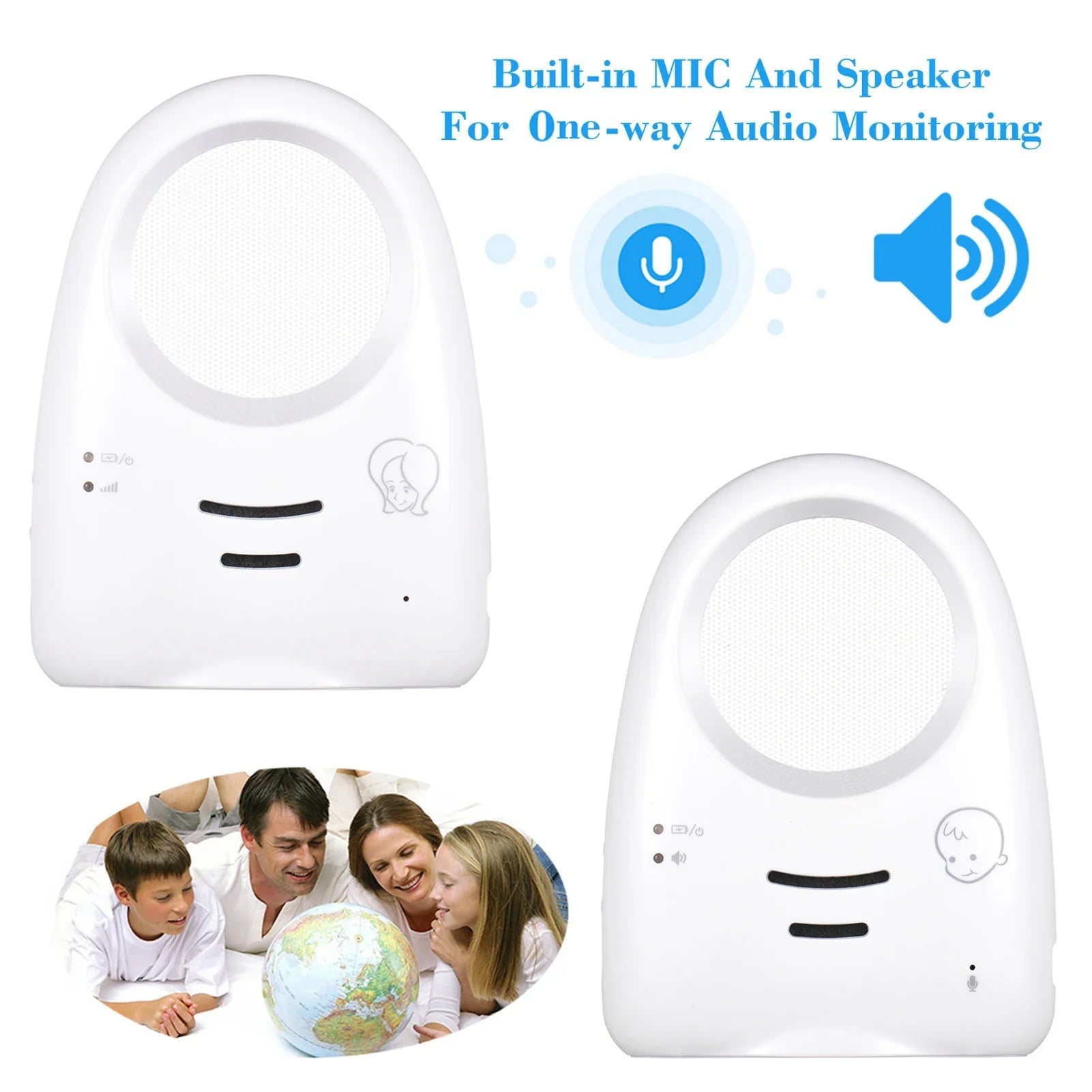 BeeMonitor – Tragbarer Digitaler Audio-Babyphone mit 2,4GHz & Nachtlicht - Beeboune