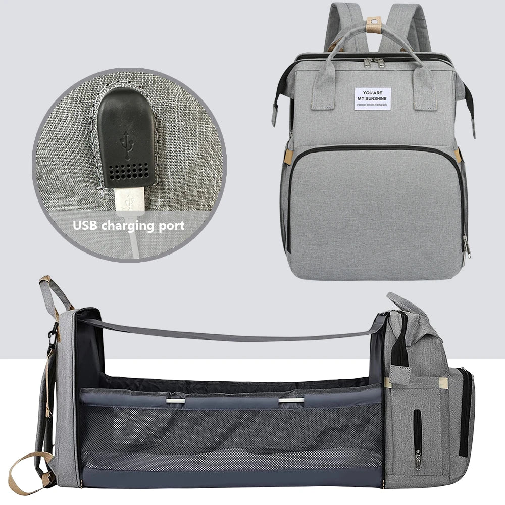 BeeNest – 2-in-1 Babybett & Wickelrucksack - Beeboune