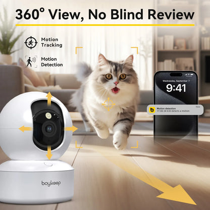 BoyKeep SmartCam 360 – Intelligente Heim- & Haustierkamera mit 3MP & Nachtsicht - Beeboune